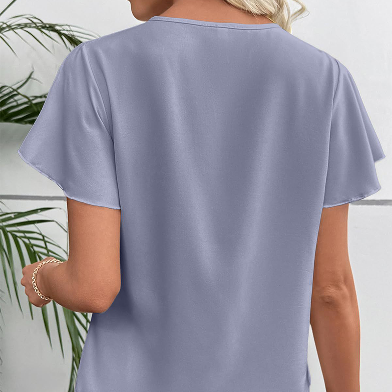 📢📢Letzter Tag – 50 % Rabatt!! ⏰Elegante Damenbluse – V-Kragen & Fließende Ärmel ✨ Stilvoll & Bequem
