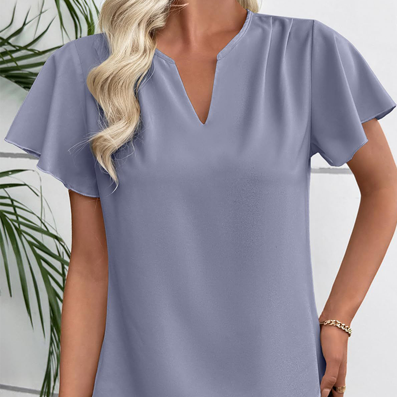 📢📢Letzter Tag – 50 % Rabatt!! ⏰Elegante Damenbluse – V-Kragen & Fließende Ärmel ✨ Stilvoll & Bequem