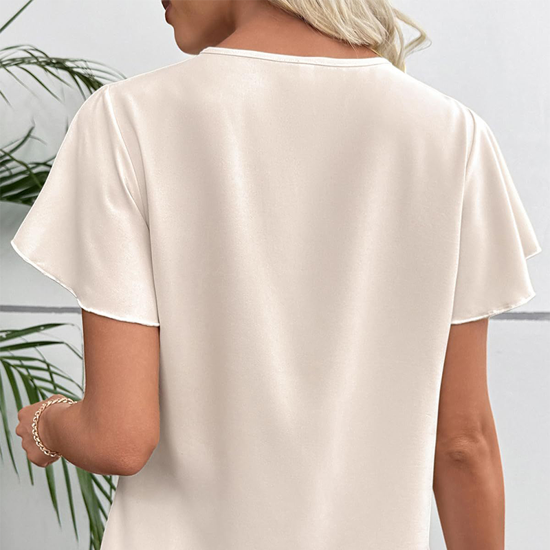 📢📢Letzter Tag – 50 % Rabatt!! ⏰Elegante Damenbluse – V-Kragen & Fließende Ärmel ✨ Stilvoll & Bequem