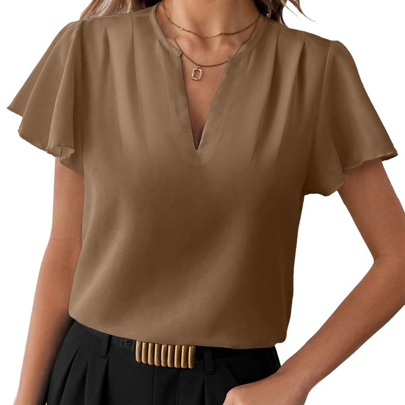 📢📢Letzter Tag – 50 % Rabatt!! ⏰Elegante Damenbluse – V-Kragen & Fließende Ärmel ✨ Stilvoll & Bequem