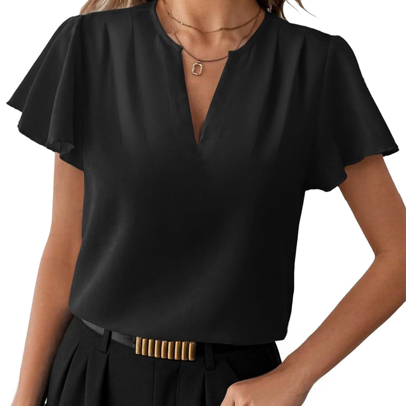 📢📢Letzter Tag – 50 % Rabatt!! ⏰Elegante Damenbluse – V-Kragen & Fließende Ärmel ✨ Stilvoll & Bequem