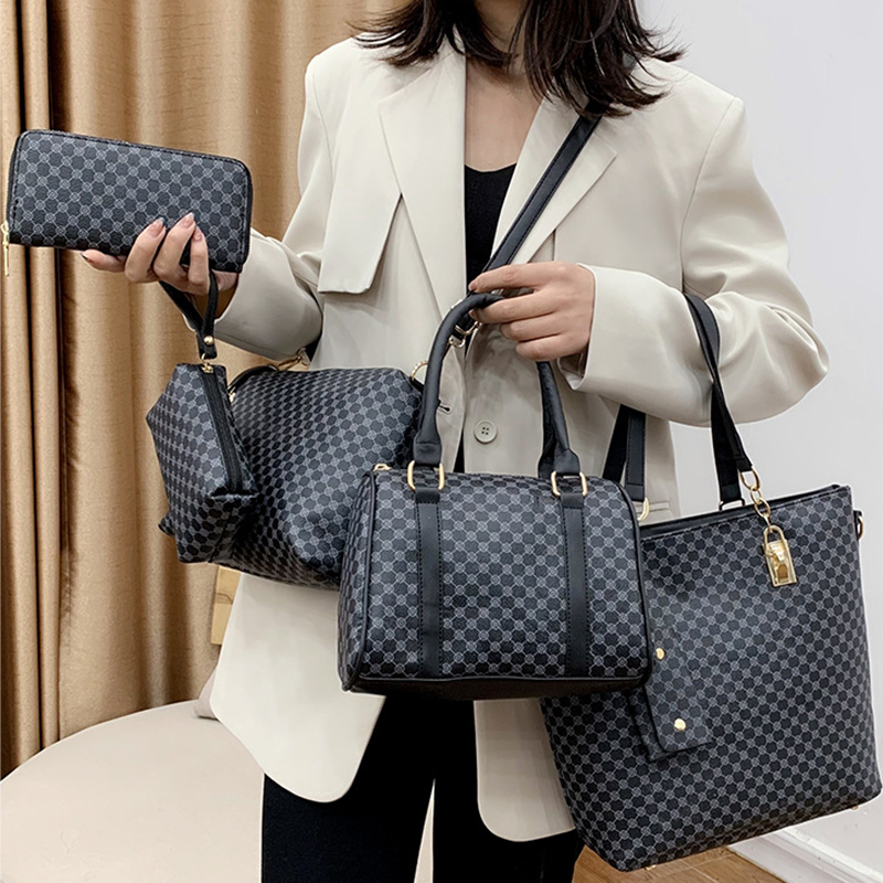 👜 Stylishes 6-in-1-Mutter-Kind-Taschenset – Bedruckt, vielseitige Schultertasche, Crossbody- & Handtasche für den täglichen Gebrauch 🌿