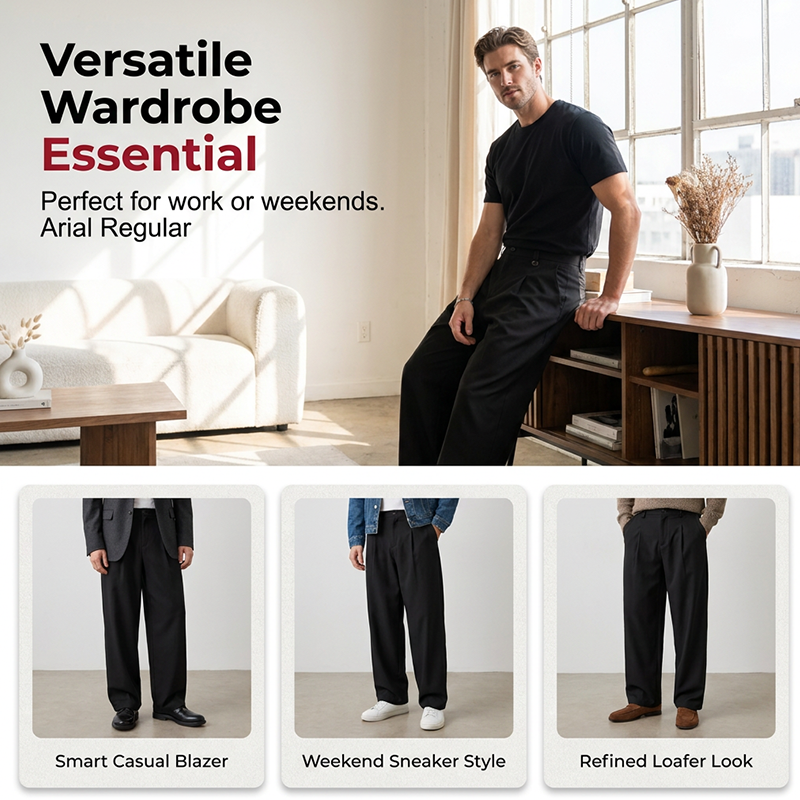 ⏰Limitiert 50% Rabatt！！👖Klassische Herren-Anzughose✨weites Bein bequem elegant