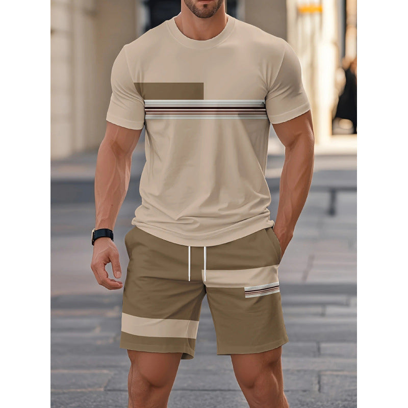 ⏰ 40 % RABATT – Nur für kurze Zeit 👕Herren-T-Shirt & Shorts 2-teiliges Set