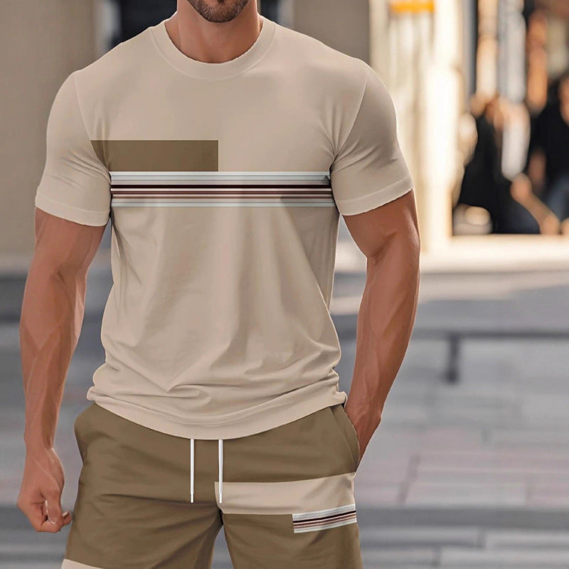 ⏰ 40 % RABATT – Nur für kurze Zeit 👕Herren-T-Shirt & Shorts 2-teiliges Set