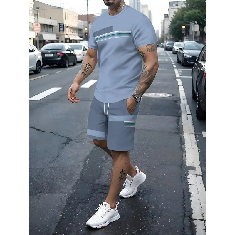 ⏰ 40 % RABATT – Nur für kurze Zeit 👕Herren-T-Shirt & Shorts 2-teiliges Set