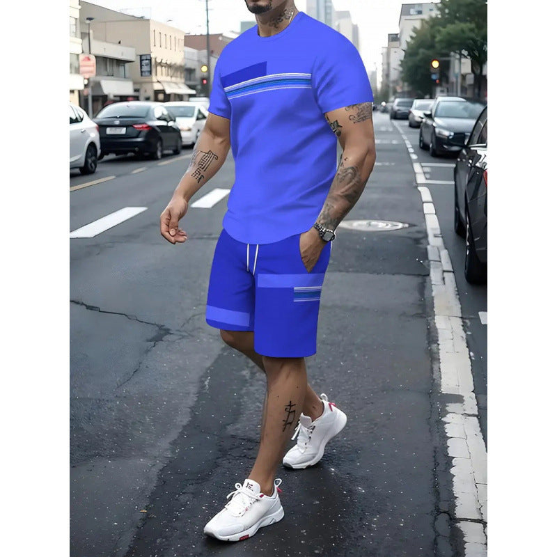 ⏰ 40 % RABATT – Nur für kurze Zeit 👕Herren-T-Shirt & Shorts 2-teiliges Set