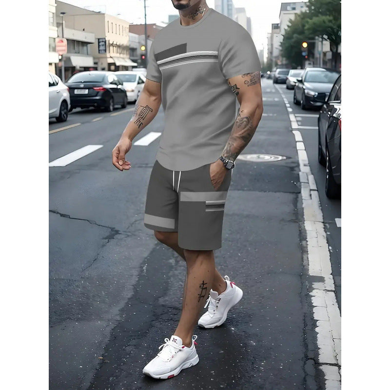 ⏰ 40 % RABATT – Nur für kurze Zeit 👕Herren-T-Shirt & Shorts 2-teiliges Set