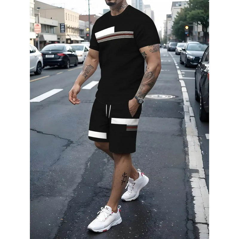 ⏰ 40 % RABATT – Nur für kurze Zeit 👕Herren-T-Shirt & Shorts 2-teiliges Set