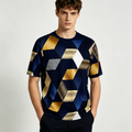 📢50 % Rabatt!! ⏰Herren-T-Shirt mit geometrischem 3D-Print