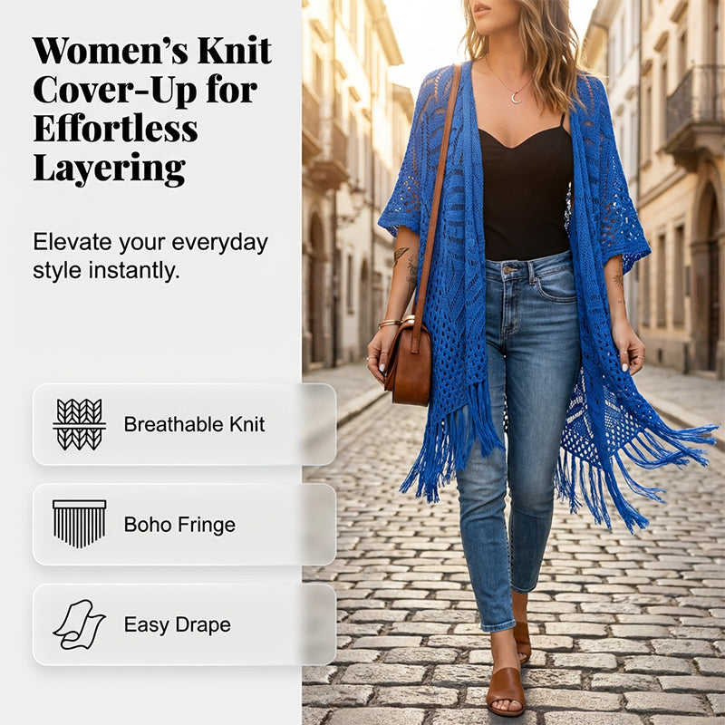 ⏰ 40 % RABATT – Nur für kurze Zeit ✨Damen Strick-Cardigan mit offener Front 🌿 Leicht & Ideal für Alltag und Sommerabende