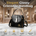 👜 BEGRENZTE ZEIT 50% RABATT! ✨ Glänzende Krokodilmuster Damenhandtasche – Strukturiert, Goldene Beschläge, Geräumig & Schick 💼