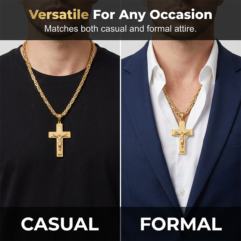 ✝️ LIMITIERTES ANGEBOT 50% RABATT! ✨ Vintage Kreuzkette für Herren – Edelstahl, Filigran, 60cm ⚜️