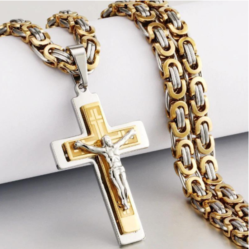 ✝️ LIMITIERTES ANGEBOT 50% RABATT! ✨ Vintage Kreuzkette für Herren – Edelstahl, Filigran, 60cm ⚜️