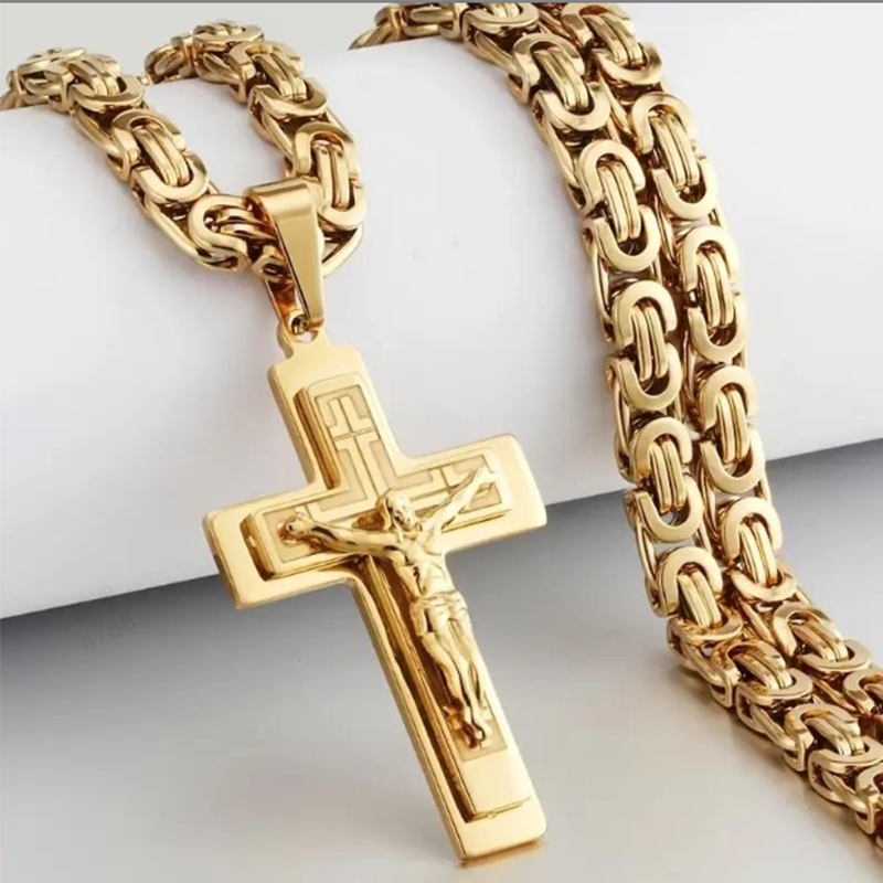 ✝️ LIMITIERTES ANGEBOT 50% RABATT! ✨ Vintage Kreuzkette für Herren – Edelstahl, Filigran, 60cm ⚜️