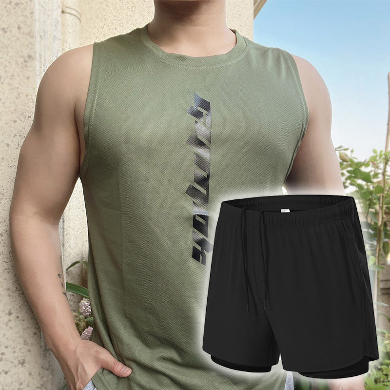 ⏰ 50 % RABATT – Nur für kurze Zeit ✨Herren Sport-Set für den Sommer 🏃 Schnell trocknendes Tanktop & Lockere Shorts