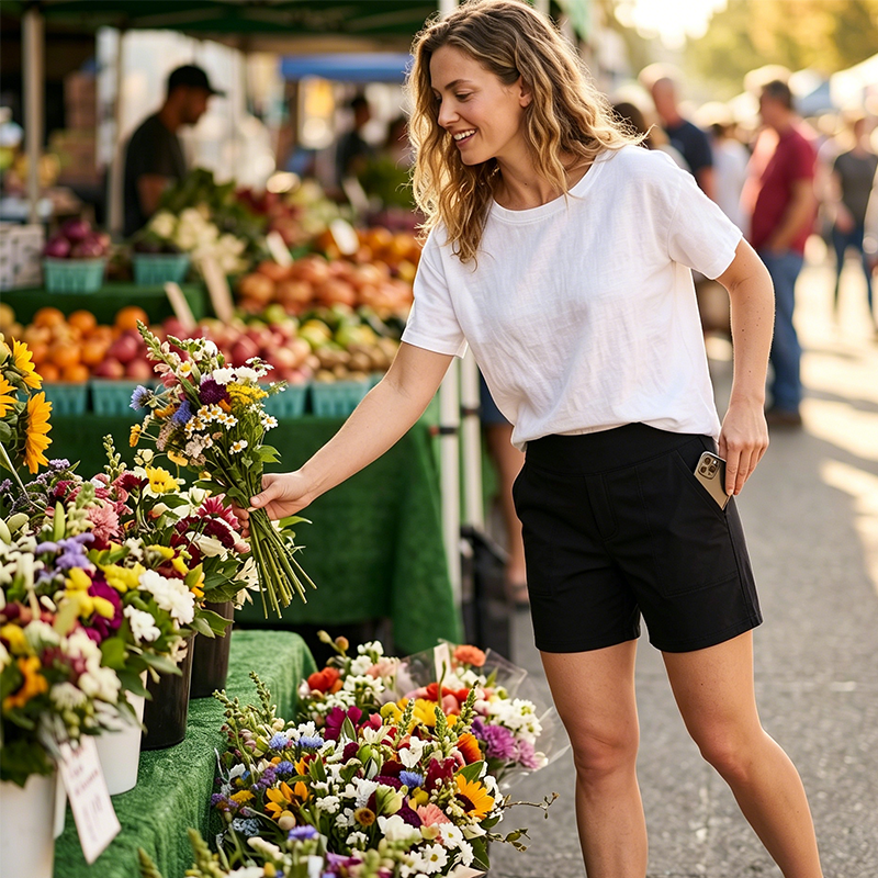 ⏰ 50 % RABATT – Nur für kurze Zeit ✨Damen Sommer Shorts mit Hohem Bund 🌿 Leicht, Locker & Stilvoll