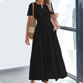 ☀️ Sommerliches Damen-Maxikleid mit V-Ausschnitt – Lässig, luftig & in vielen Farben erhältlich!