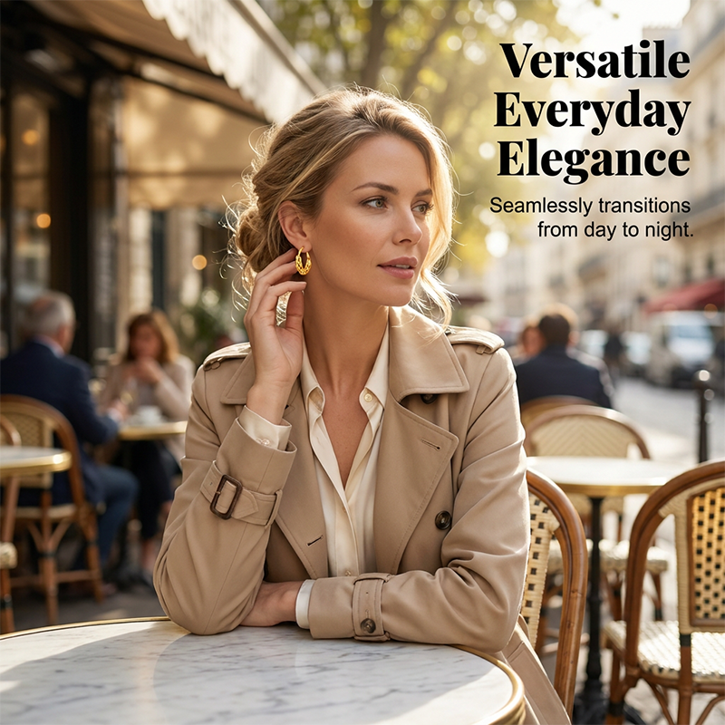 ⏰ 30 % RABATT – Nur für kurze Zeit ✨Strukturierte Creolen für Damen ✨ Elegant & Zeitlos im Alltag tragbar