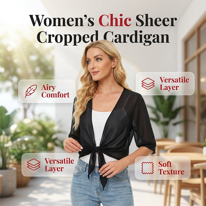📢📢50 % RABATT !! ⏰Leichte Damen Chiffon-Strickjacke ☀️ Luftig, Elegant & Perfekt für den Sommer