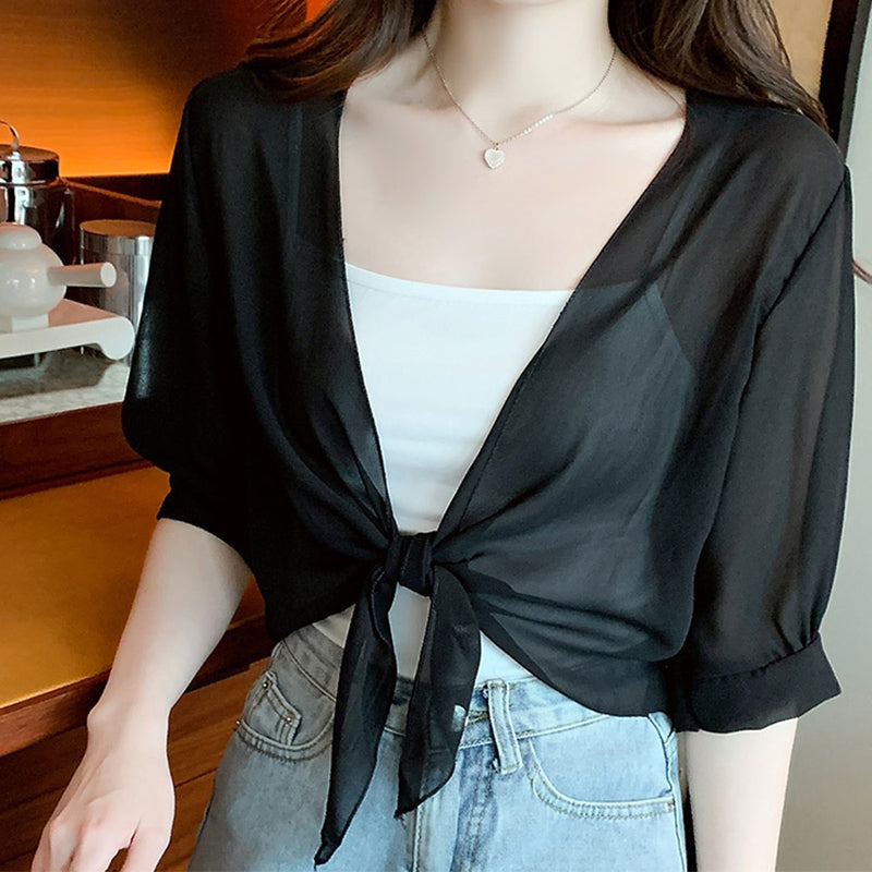 📢📢50 % RABATT !! ⏰Leichte Damen Chiffon-Strickjacke ☀️ Luftig, Elegant & Perfekt für den Sommer