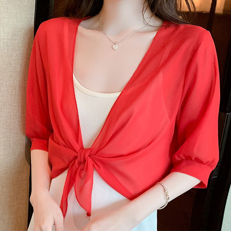📢📢50 % RABATT !! ⏰Leichte Damen Chiffon-Strickjacke ☀️ Luftig, Elegant & Perfekt für den Sommer