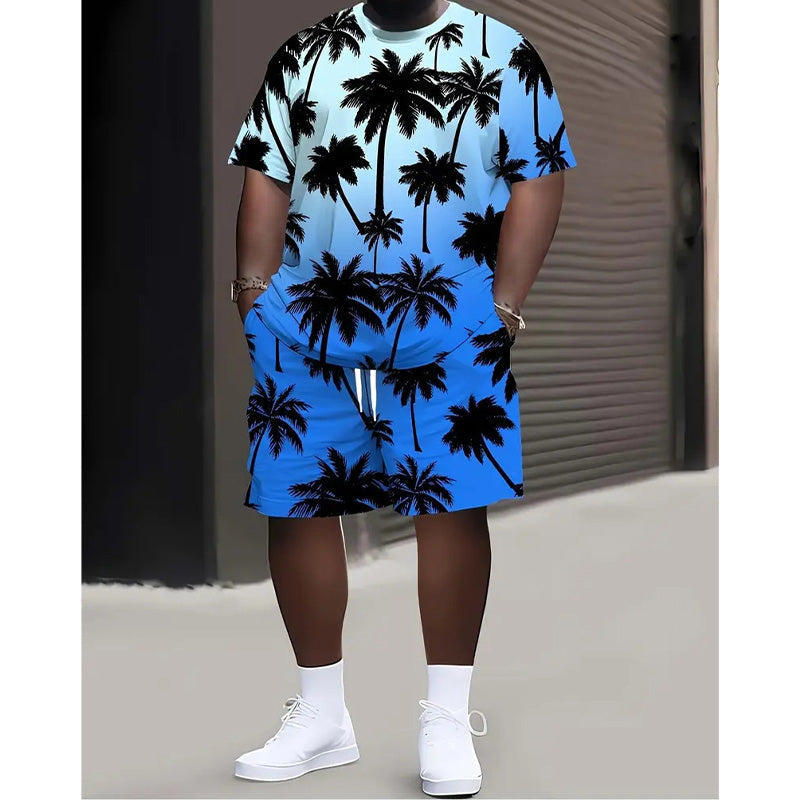 ⏰ 50 % RABATT – Nur für kurze Zeit ✨Herren Sommer-Set 🌴 Bedrucktes Oberteil & Shorts – Leicht und Bequem
