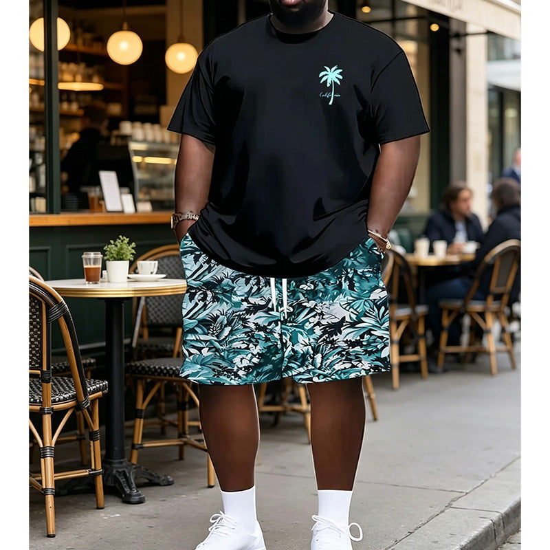 ⏰ 50 % RABATT – Nur für kurze Zeit ✨Herren Sommer-Set 🌴 Bedrucktes Oberteil & Shorts – Leicht und Bequem