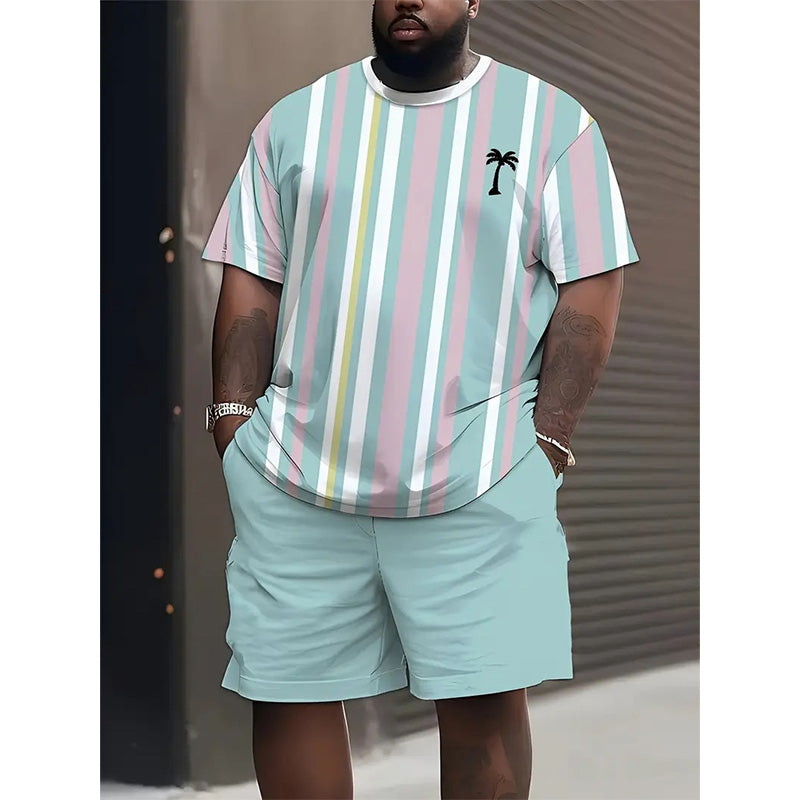⏰ 50 % RABATT – Nur für kurze Zeit ✨Herren Sommer-Set 🌴 Bedrucktes Oberteil & Shorts – Leicht und Bequem