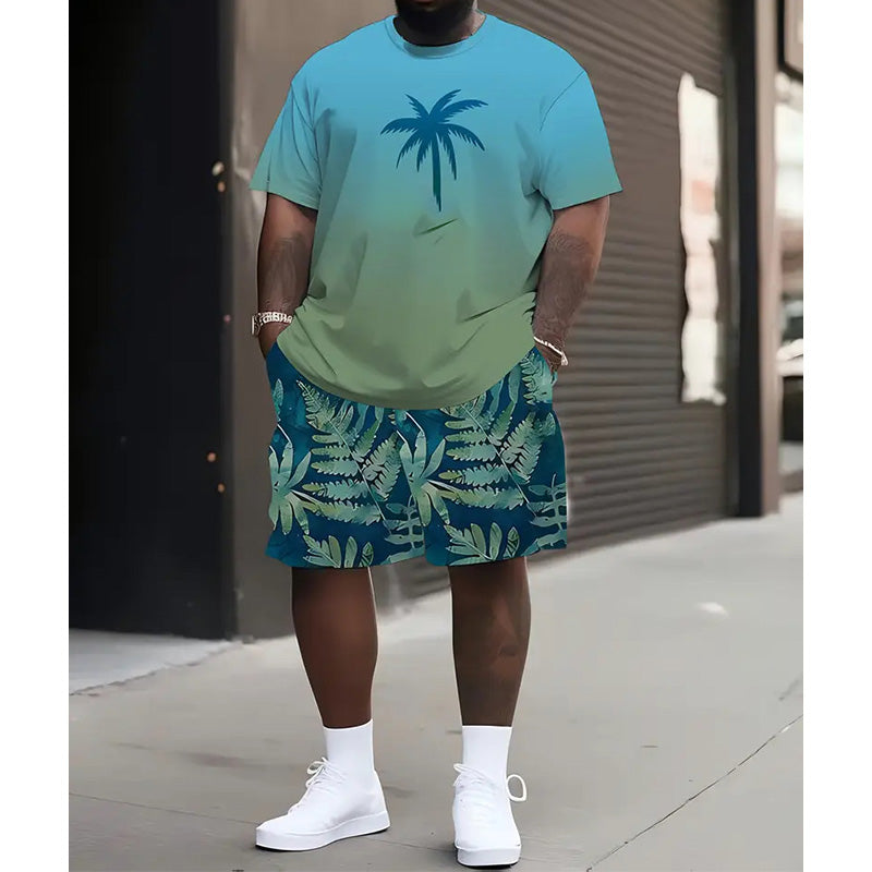 ⏰ 50 % RABATT – Nur für kurze Zeit ✨Herren Sommer-Set 🌴 Bedrucktes Oberteil & Shorts – Leicht und Bequem