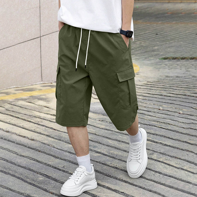 🩳 50% OFF NOW! 🔥 Men's Casual Cargo Shorts with Drawstring – Lightweight, multi-pockets & elastic waist – perfect for hiking, travel or hot summer days ☀️