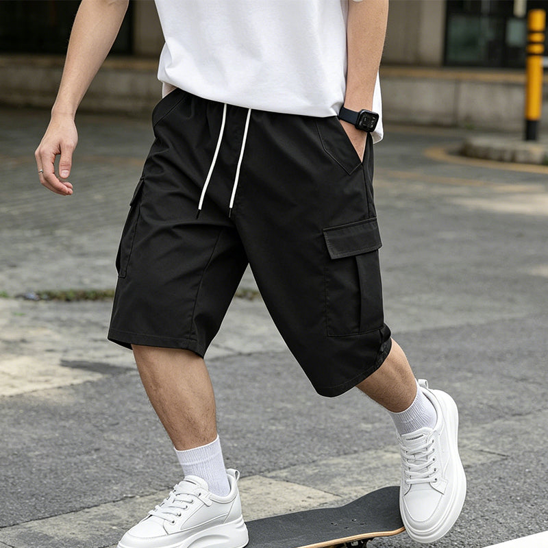 🩳 50% OFF NOW! 🔥 Men's Casual Cargo Shorts with Drawstring – Lightweight, multi-pockets & elastic waist – perfect for hiking, travel or hot summer days ☀️