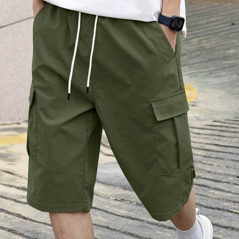 🩳 50% OFF NOW! 🔥 Men's Casual Cargo Shorts with Drawstring – Lightweight, multi-pockets & elastic waist – perfect for hiking, travel or hot summer days ☀️