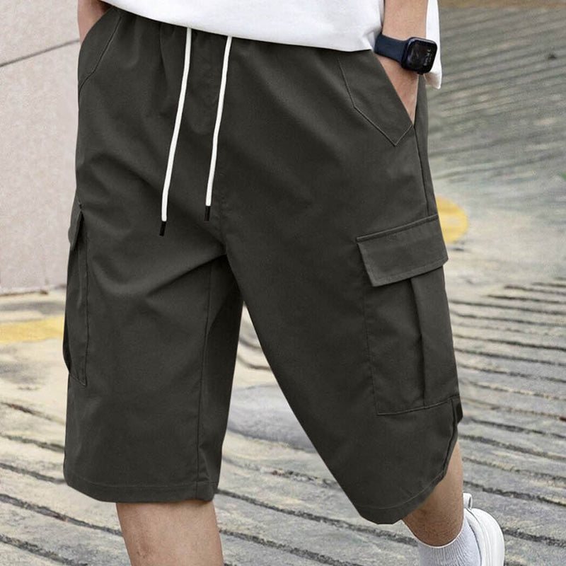 🩳 50% OFF NOW! 🔥 Men's Casual Cargo Shorts with Drawstring – Lightweight, multi-pockets & elastic waist – perfect for hiking, travel or hot summer days ☀️