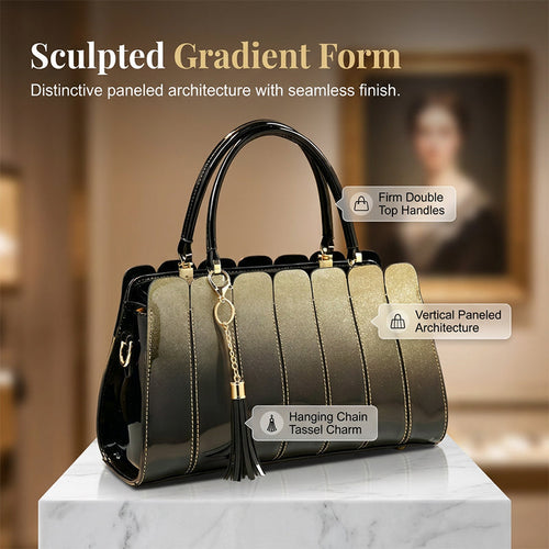 ⏰ 40 % RABATT – Nur für kurze Zeit ✨Damen Satchel Tasche mit Glanz-Effekt 💎 Gradient Design & Moderner Look