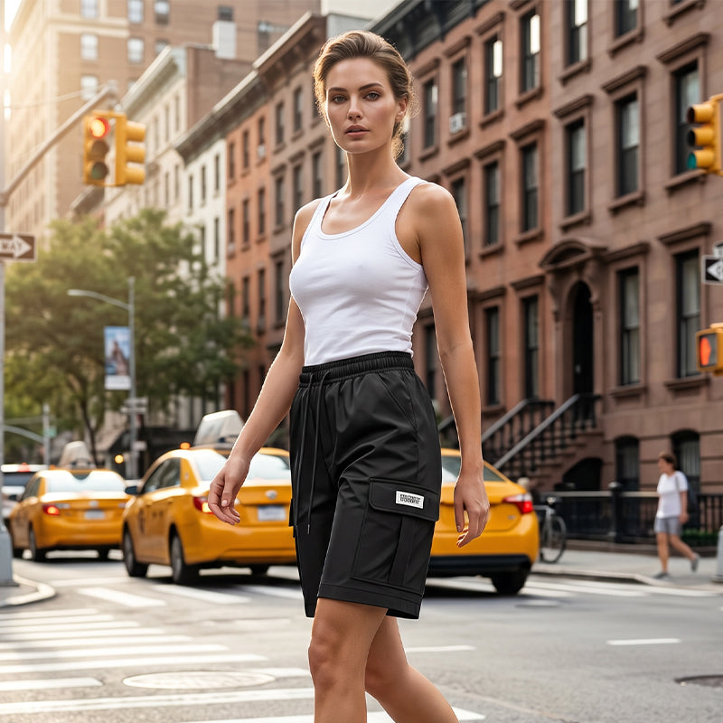 ⏰ 50 % RABATT – Nur für kurze Zeit ✨Damen Cargo Shorts mit Elastischem Bund 👖 Locker, Bequem & Mit Kordelzug