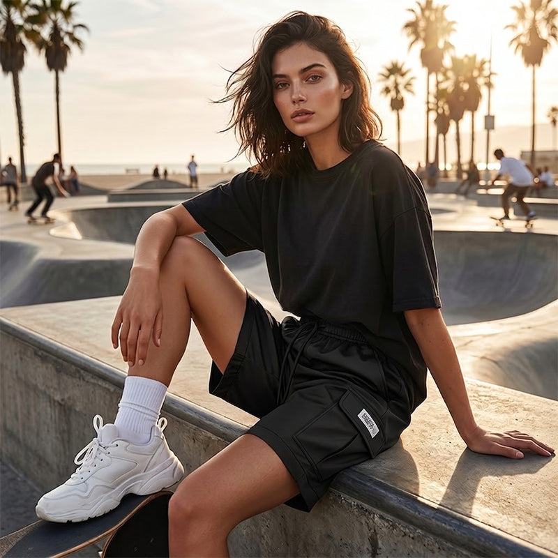 ⏰ 50 % RABATT – Nur für kurze Zeit ✨Damen Cargo Shorts mit Elastischem Bund 👖 Locker, Bequem & Mit Kordelzug