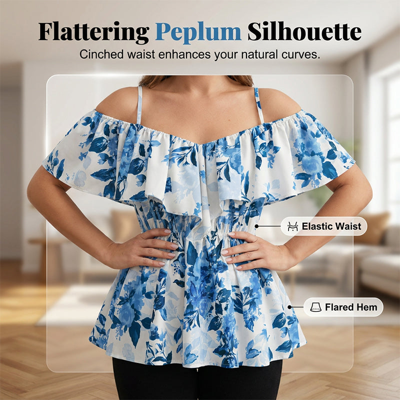 ⏰ 50 % RABATT – Nur für kurze Zeit ✨Großgrößen Damen Cami Top ✨ Schulterfrei, Locker & Mit Rüschenbesatz