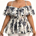 ⏰ 50 % RABATT – Nur für kurze Zeit ✨Großgrößen Damen Cami Top ✨ Schulterfrei, Locker & Mit Rüschenbesatz
