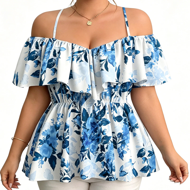 ⏰ 50 % RABATT – Nur für kurze Zeit ✨Großgrößen Damen Cami Top ✨ Schulterfrei, Locker & Mit Rüschenbesatz