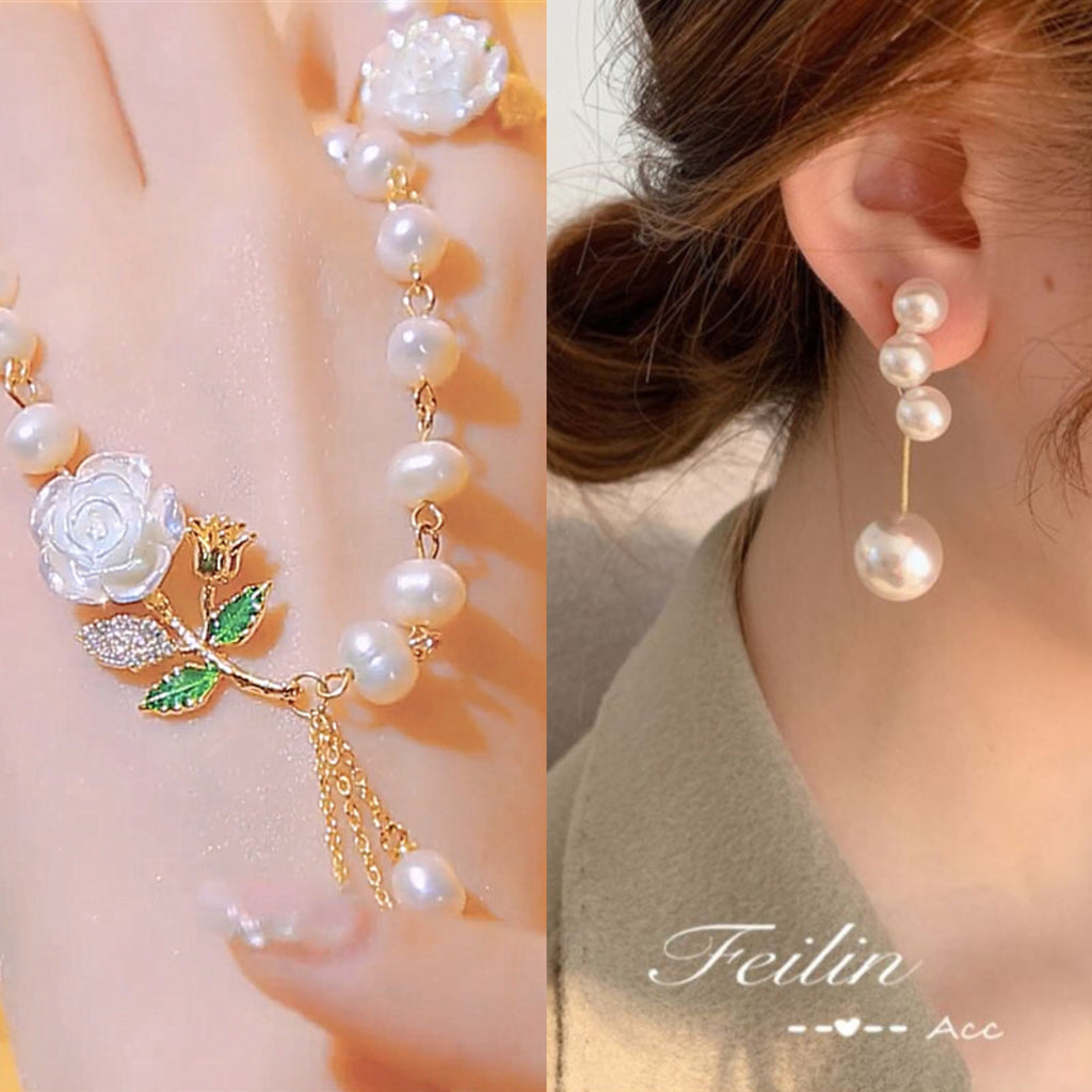 ⏰ 30 % RABATT – Nur für kurze Zeit ✨Damen Halskette mit Rosen und Perlen ✨ Romantisch, Elegant & Zeitlos