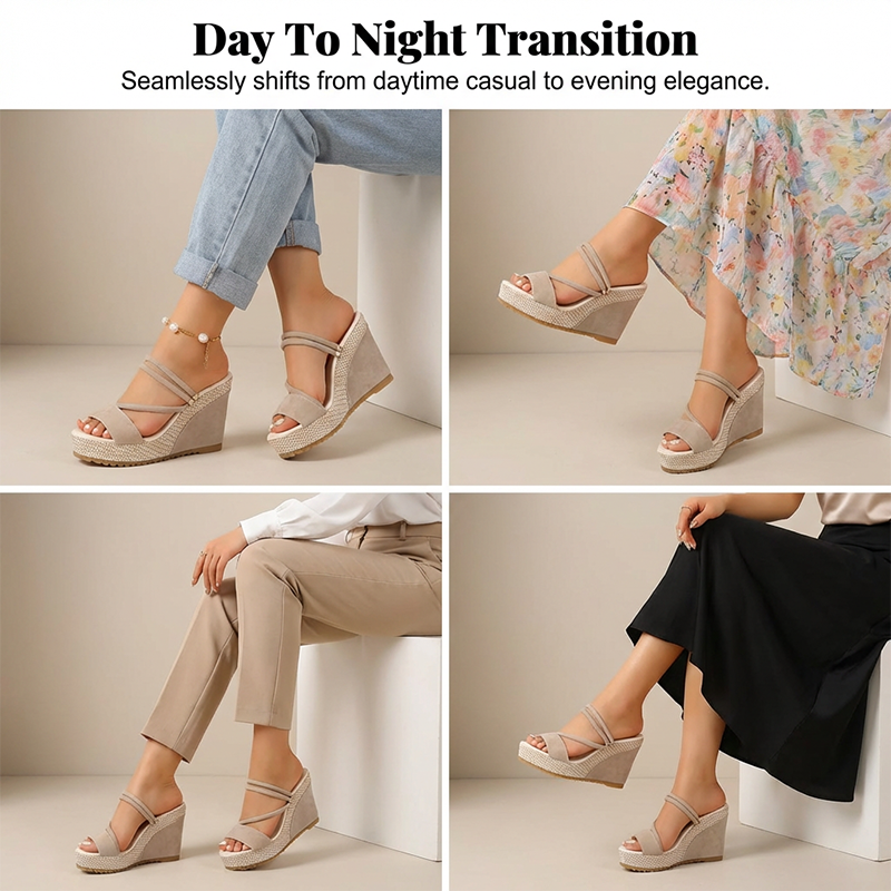 ⏰ 50 % RABATT – Nur für kurze Zeit ✨Damen Keilsandaletten mit Absatz 👡 Bequem, Elegant & Sommerlich Leicht