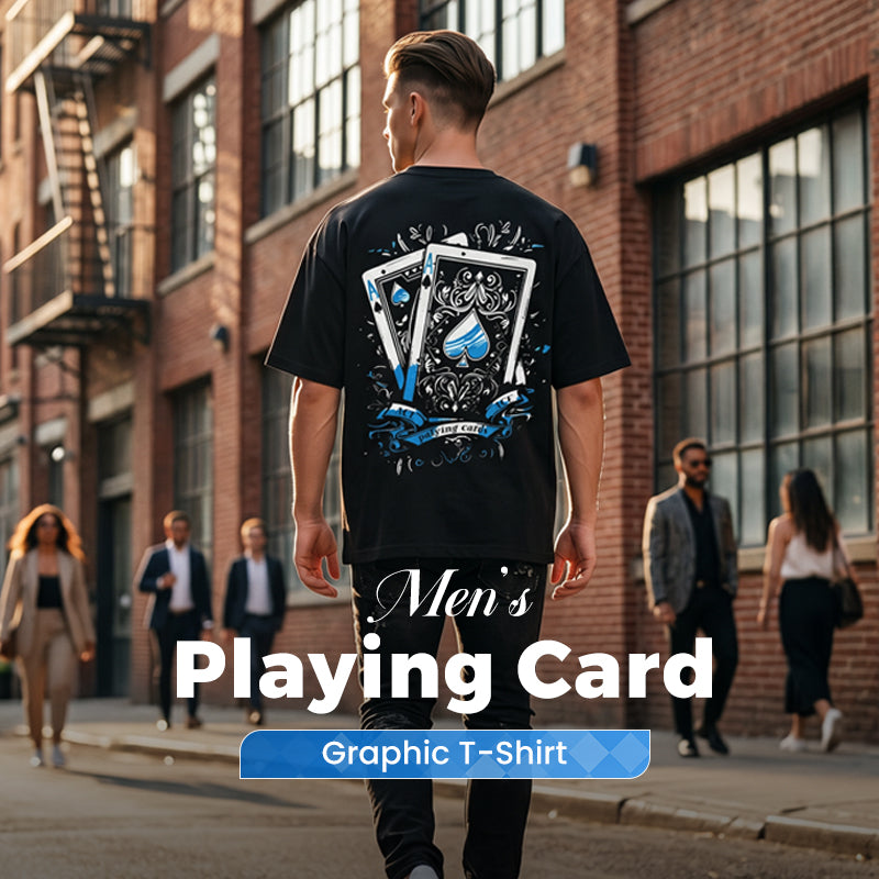 ⏰ 50 % RABATT – Nur für kurze Zeit ✨Herren-T-Shirt mit Spielkartenmotiv