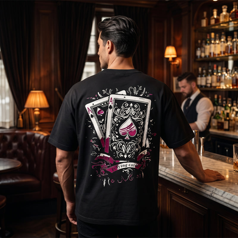 ⏰ 50 % RABATT – Nur für kurze Zeit ✨Herren-T-Shirt mit Spielkartenmotiv