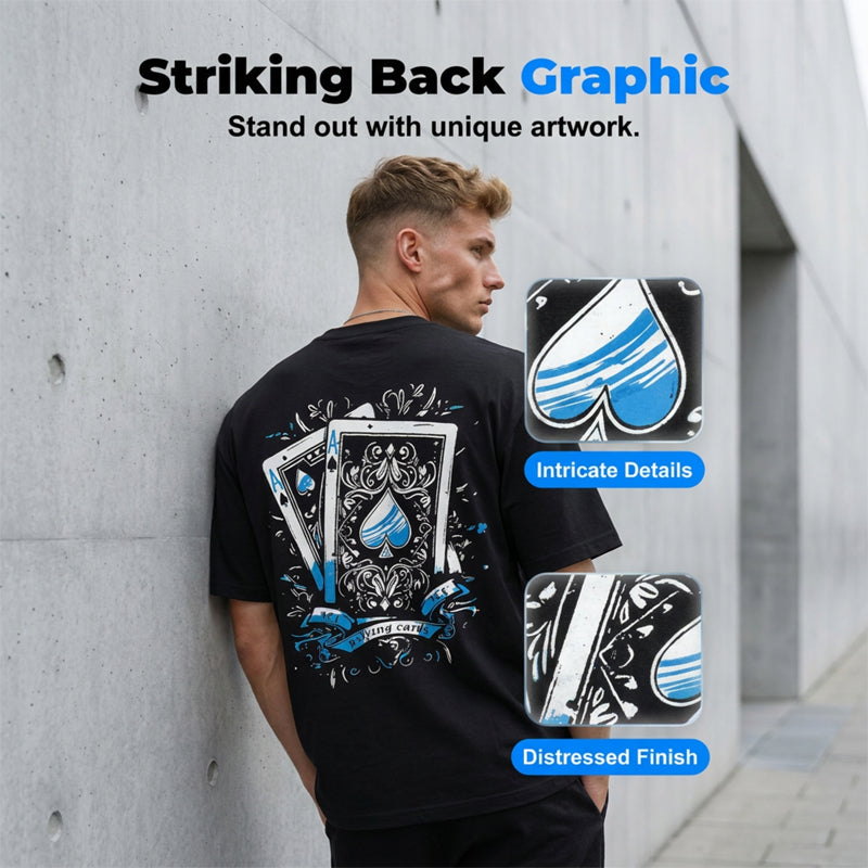 ⏰ 50 % RABATT – Nur für kurze Zeit ✨Herren-T-Shirt mit Spielkartenmotiv