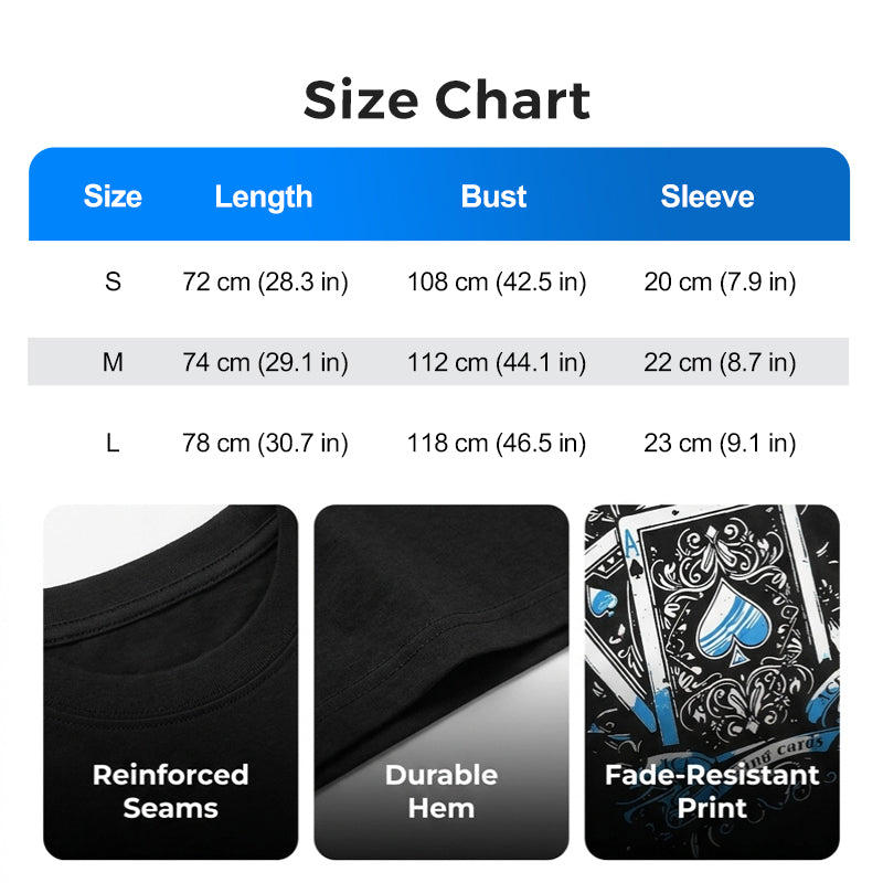 ⏰ 50 % RABATT – Nur für kurze Zeit ✨Herren-T-Shirt mit Spielkartenmotiv
