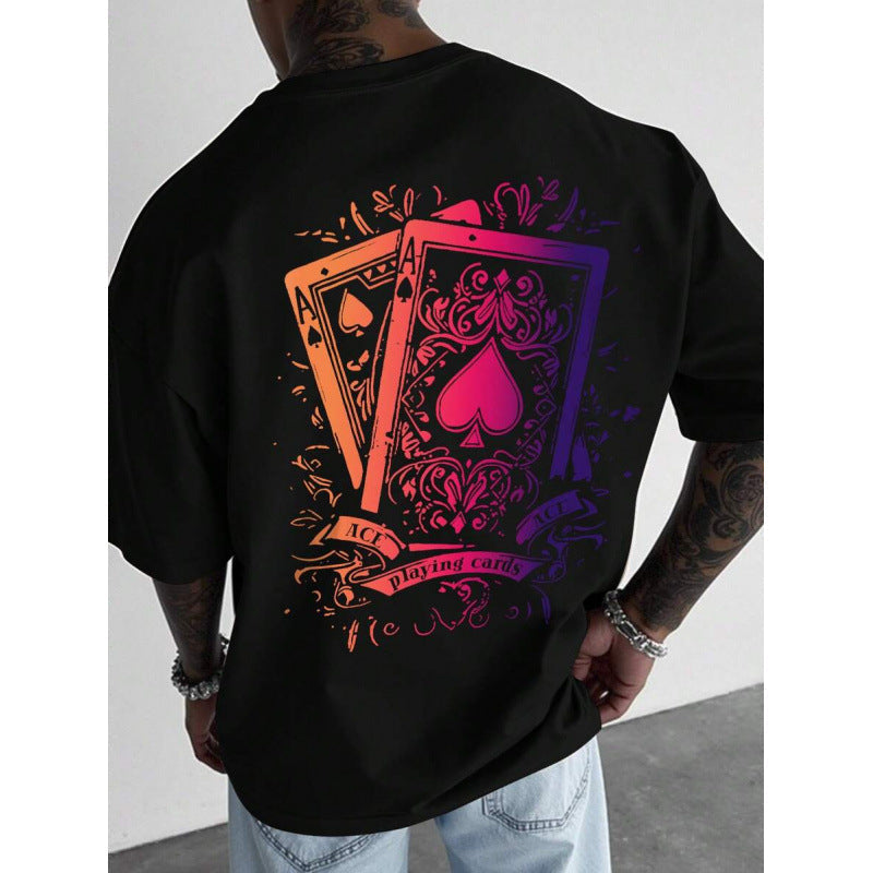 ⏰ 50 % RABATT – Nur für kurze Zeit ✨Herren-T-Shirt mit Spielkartenmotiv