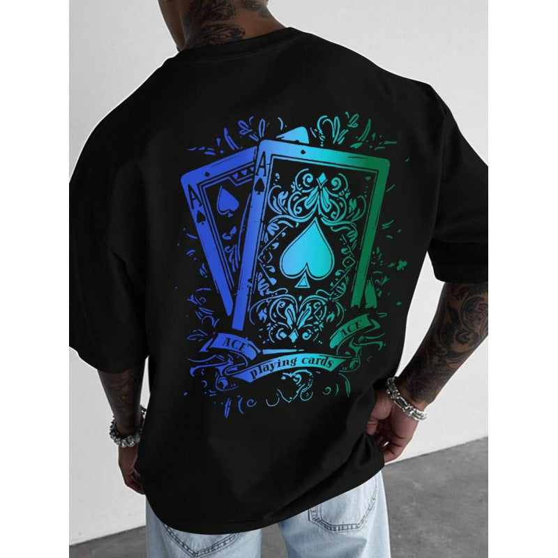 ⏰ 50 % RABATT – Nur für kurze Zeit ✨Herren-T-Shirt mit Spielkartenmotiv