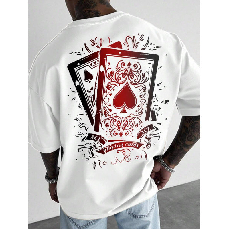 ⏰ 50 % RABATT – Nur für kurze Zeit ✨Herren-T-Shirt mit Spielkartenmotiv