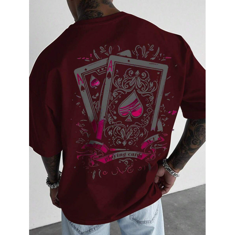 ⏰ 50 % RABATT – Nur für kurze Zeit ✨Herren-T-Shirt mit Spielkartenmotiv